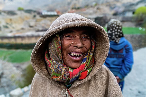 Friendly local in the remote Tetang village, Kingdom of Mustang, Nepal, Asia