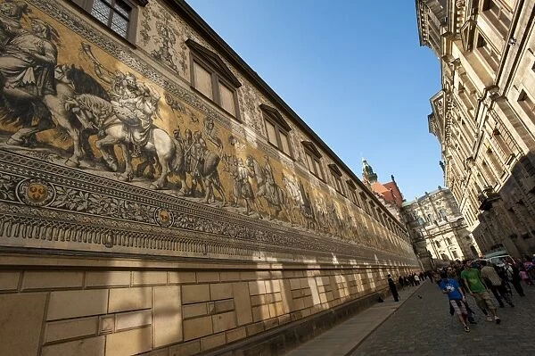 Frieze on the Long Walk, Dresden, Saxony, Germany, Europe