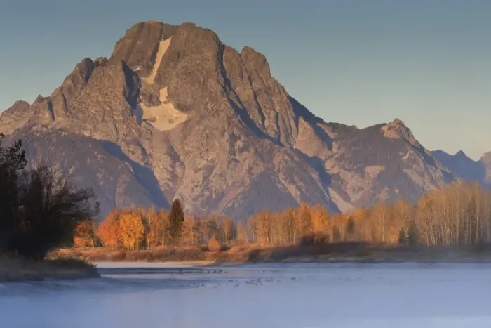 Framed Print : Frosty autumn (fall) dawn at Oxbow Bend, Snake River, Grand Teton National Park, Wyoming, United States of America, North America Framed Print : Frosty autumn (fall) dawn at Oxbow Bend, Snake River, Grand Teton National Park, Wyoming, United States of America, North America