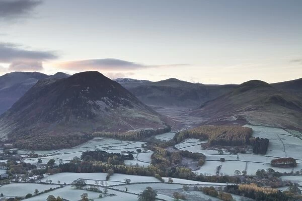 A frosty morning over Loweswater Fell in the Lake District National Park, Cumbria, England, United Kingdom, Europe
