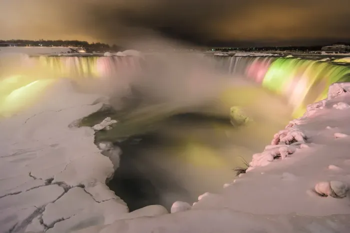 Framed Print : Frozen rainbow at Niagara Falls, Ontario, Canada, North America Framed Print : Frozen rainbow at Niagara Falls, Ontario, Canada, North America