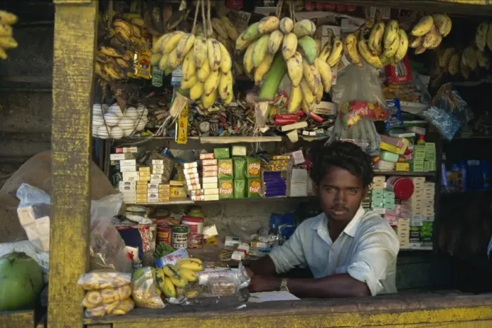 Framed Print : Fruit seller, Port Blair, Andaman Islands, India, Asia