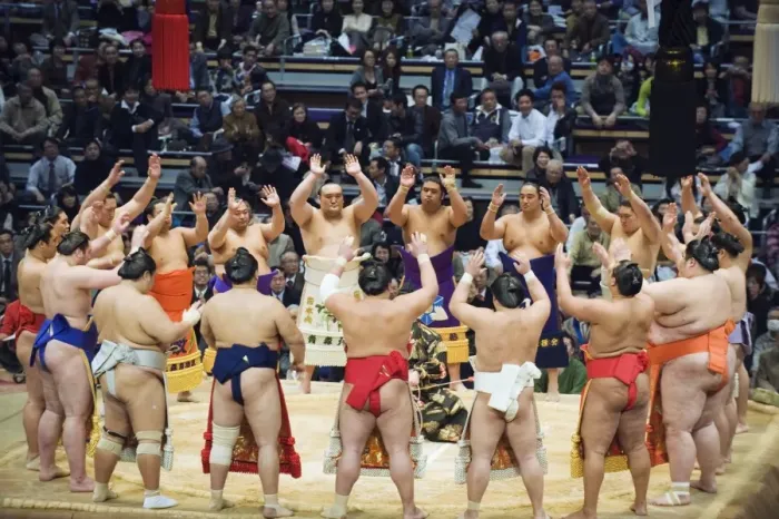 Framed Print : Fukuoka Sumo competition, entering the ring ceremony, Kyushu Basho, Fukuoka city Framed Print : Fukuoka Sumo competition, entering the ring ceremony, Kyushu Basho, Fukuoka city