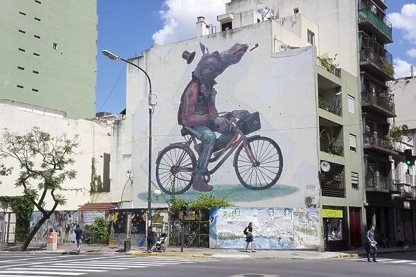 Fun graffiti, San Telmo, Buenos Aires, Argentina, South America