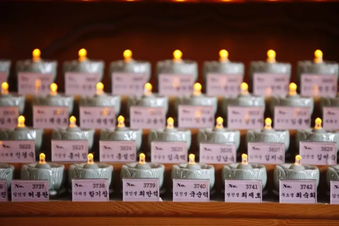 Framed Print : Funeral candles, Seoul, South Korea, Asia