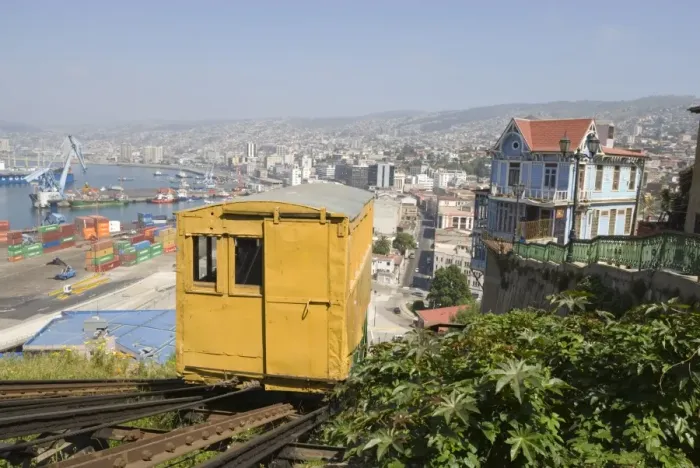 Framed Print : Funicular, Valparaiso, Chile, South America Framed Print : Funicular, Valparaiso, Chile, South America