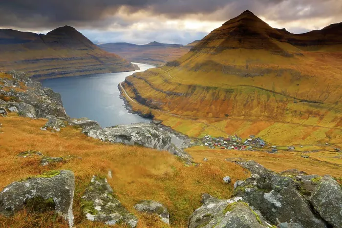 Framed Print : Funningar, Eysturoy, Faroe Islands, Denmark, North Atlantic Framed Print : Funningar, Eysturoy, Faroe Islands, Denmark, North Atlantic