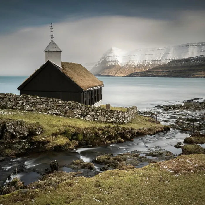 Framed Print : Funningur church, Eysturoy Island, Faroe Islands, Denmark, Europe Framed Print : Funningur church, Eysturoy Island, Faroe Islands, Denmark, Europe