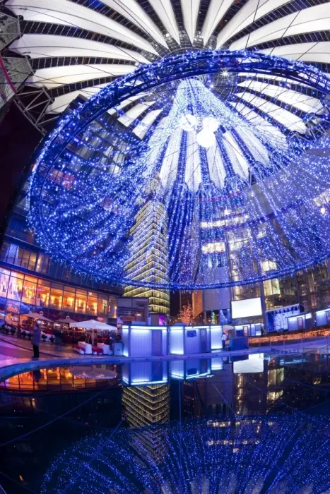 Framed Print : Futuristic design of the Sony Center in Potsdamer Platz, illuminated at Christmas Framed Print : Futuristic design of the Sony Center in Potsdamer Platz, illuminated at Christmas