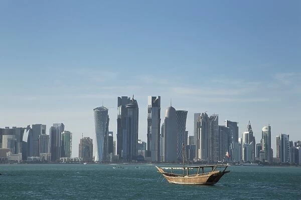 Futuristic skyscrapers in Doha, Qatar, Middle East