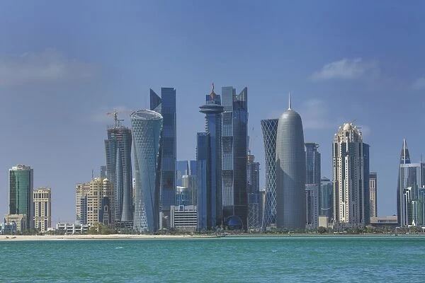 Futuristic skyscrapers in Doha, Qatar, Middle East