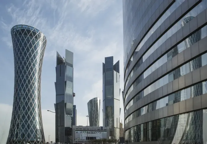 Framed Print : Futuristic skyscrapers downtown in Doha, Qatar, Middle East Framed Print : Futuristic skyscrapers downtown in Doha, Qatar, Middle East