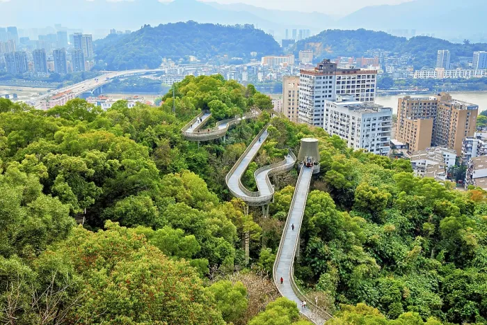 Framed Print : Fuzhou city view and FuDao (Fortune Walkway), Fuzhou, Fujian Province, China Framed Print : Fuzhou city view and FuDao (Fortune Walkway), Fuzhou, Fujian Province, China