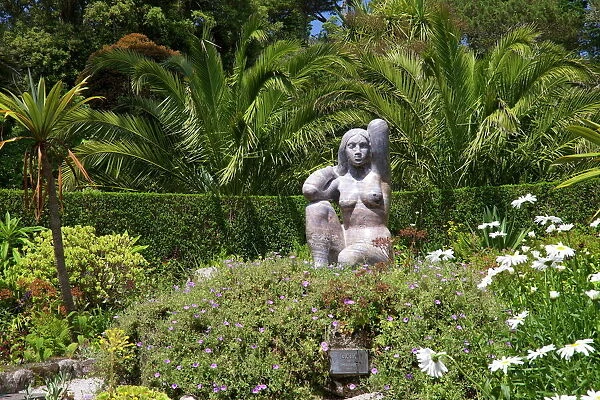 Gaia sculpture by David Wynne, Abbey Gardens, Isle of Tresco, Isles of Scilly, United Kingdom, Europe