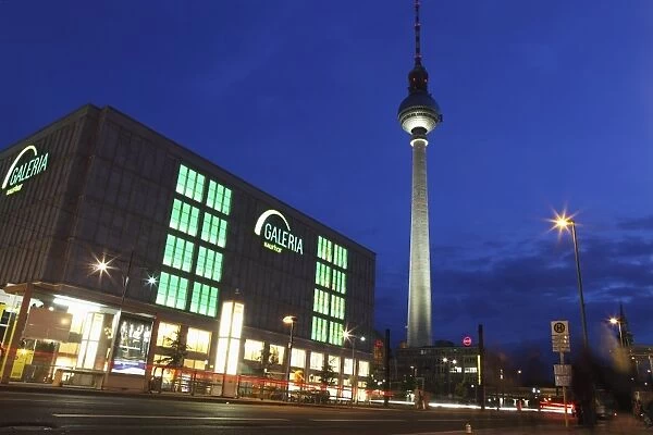 Galeria Kaufhof department store and the Television Tower (Berliner Fersehturm) at Alexanderplatz
