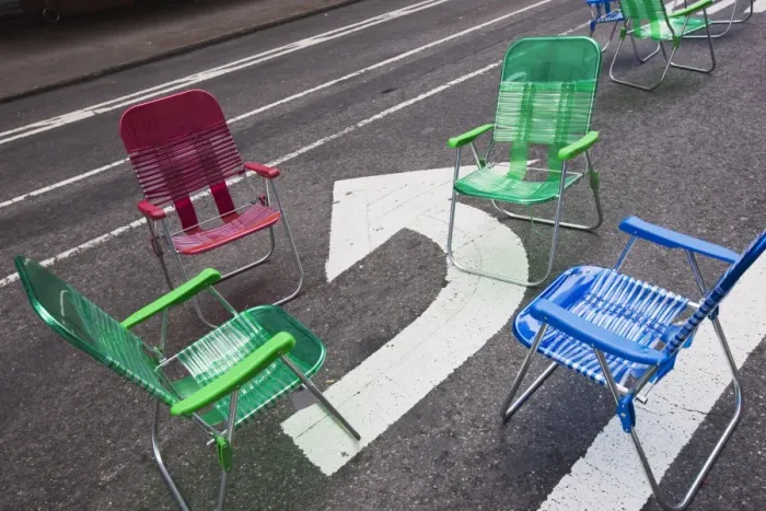 Framed Print : Garden chairs for pedestrians in Times Square, Midtown, Manhattan, New York City Framed Print : Garden chairs for pedestrians in Times Square, Midtown, Manhattan, New York City