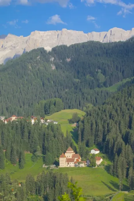Framed Print : Gardena Castle, St. Cristina, Gardena Valley, Bolzano Province, Trentino-Alto Adige  /  South Tyrol, Italian Dolomites, Italy, Europe