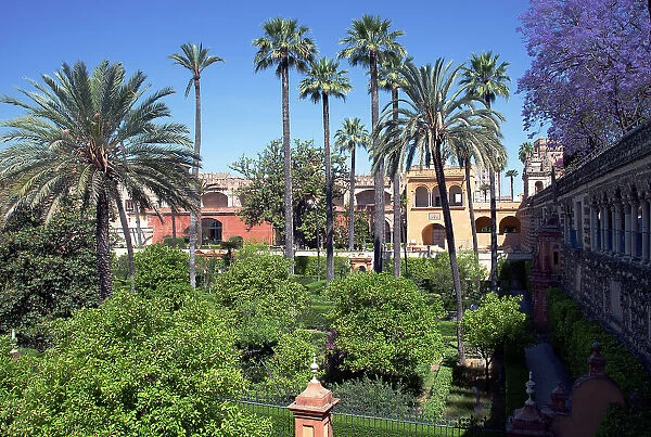 Gardens of the Alcazar, UNESCO World Heritage Site, Seville, Andalusia, Spain, Europe