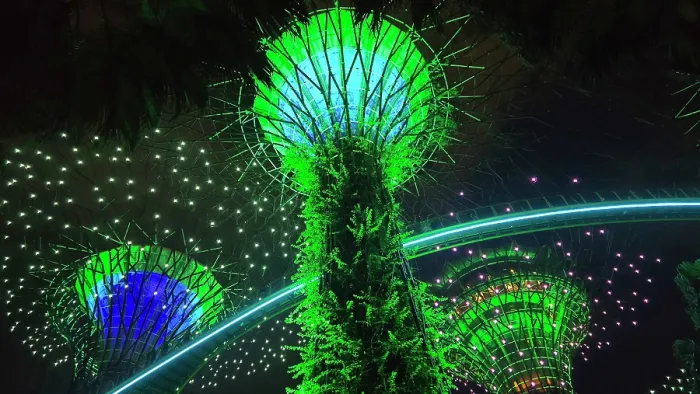 Framed Print : Gardens By The Bay light show, Singapore Framed Print : Gardens By The Bay light show, Singapore