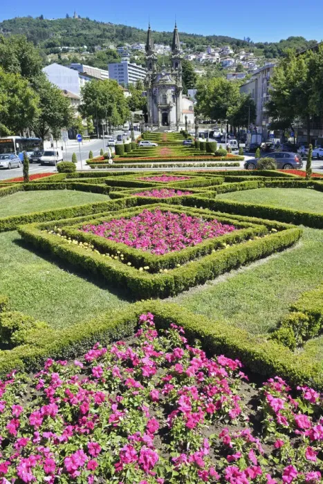 Framed Print : Gardens and Church of Sao Gualter, Guimaraes, Minho, Portugal, Europe