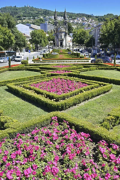 Gardens and Church of Sao Gualter, Guimaraes, Minho, Portugal, Europe