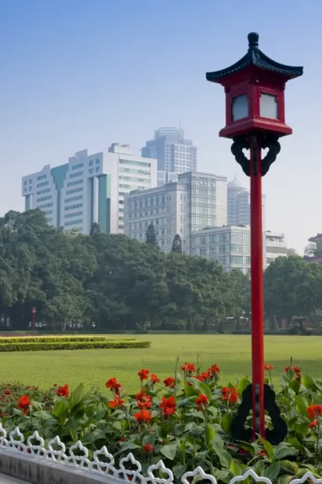 Framed Print : Gardens and cityscape, Guangzhou (Canton), Guangdong, China, Asia Framed Print : Gardens and cityscape, Guangzhou (Canton), Guangdong, China, Asia