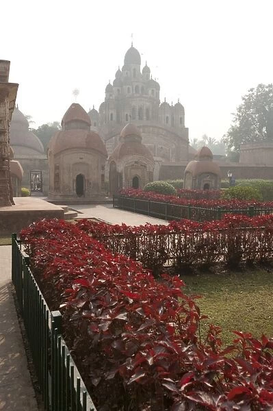 Gardens around Siddheswari Kalibari, dominating the terracotta temple complex, Kalna, West Bengal, India, Asia