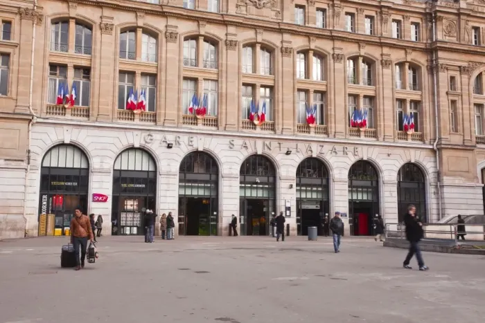 Framed Print : Gare Saint Lazare railway station in Paris, France, Europe Framed Print : Gare Saint Lazare railway station in Paris, France, Europe