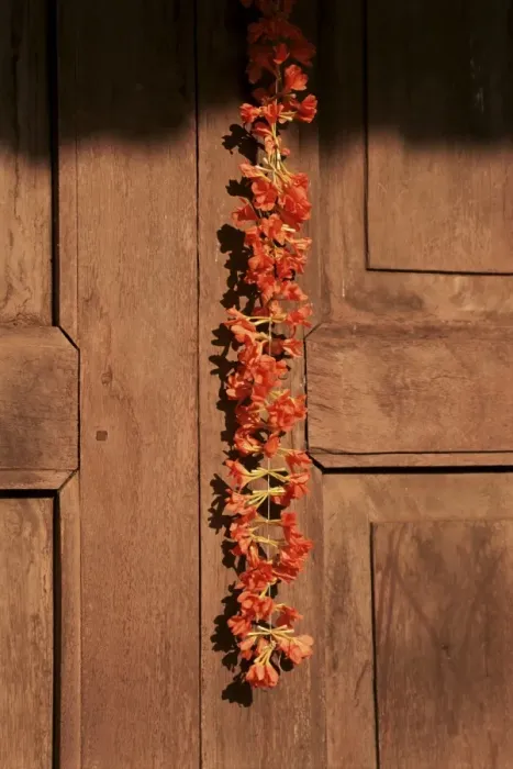 Framed Print : Garland on a church door Framed Print : Garland on a church door