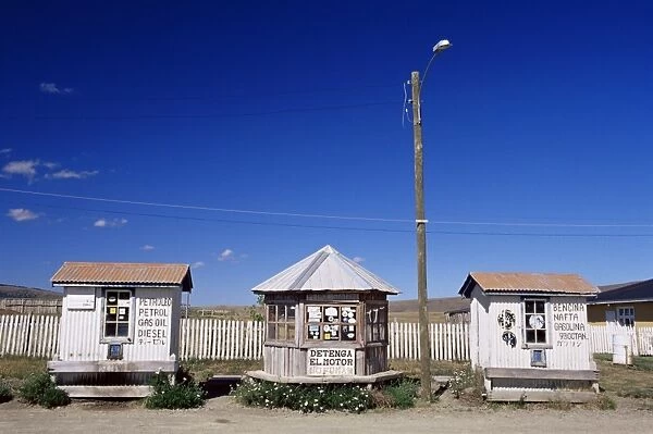 A gasoline station near Puerto Natales, Patagonia, Chile, South America