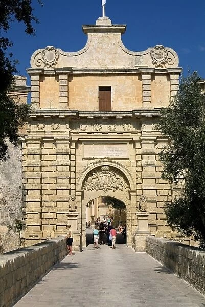 Gate to old town, Mdina, Malta, Mediterranean, Europe
