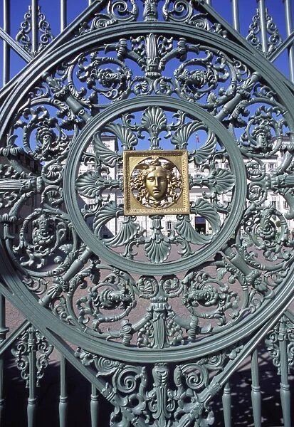 Detail of gate, Palazzo Reale, Turin, Piedmont, Italy, Europe