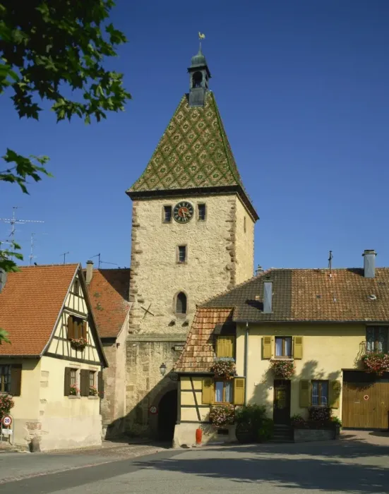 Framed Print : Gateway and clock tower, Bergheim, Alsace, France, Europe Framed Print : Gateway and clock tower, Bergheim, Alsace, France, Europe