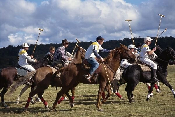 The Geebung polo match, the bushmen v Melbourne Polo Club, in Australia, Pacific