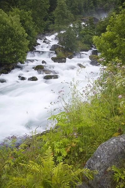 Geiranger Valley River, Geirangerfjord, Northern Fjord Region, Norway, Scandinavia