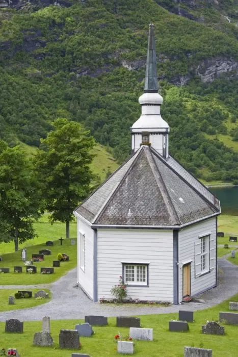 Framed Print : Geiranger village church, Geiranger, Geirangerfjord, Northern Fjord Region Framed Print : Geiranger village church, Geiranger, Geirangerfjord, Northern Fjord Region