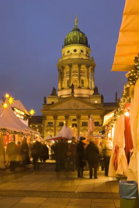 Framed Print : Gendarmen markt Christmas market and Franz Dom, Berlin, Germany, Europe