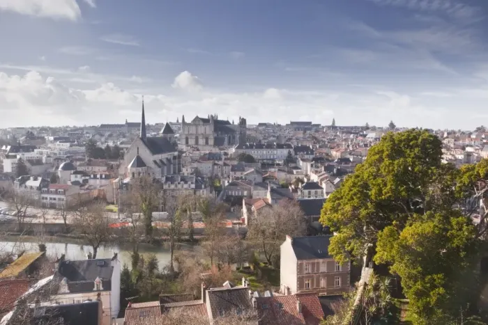 Framed Print : A general view of the city of Poitiers with the cathedral visible at the top of the hill, Poitiers, Vienne, Poitou-Charentes, France, Europe Framed Print : A general view of the city of Poitiers with the cathedral visible at the top of the hill, Poitiers, Vienne, Poitou-Charentes, France, Europe