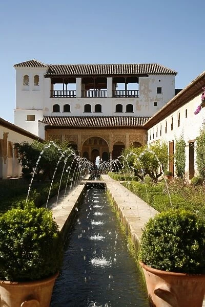 Generalife Gardens, Alhambra Palace, UNESCO World Heritage Site, Granada, Andalucia, Spain, Europe