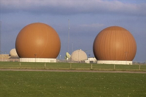 Geodesic domes over radar scanners, R. A. F. Croughton, Brackley, Buckinghamshire