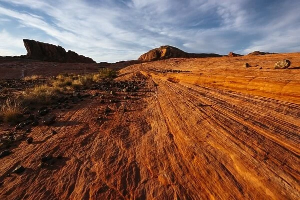 Geology at dusk in Valley of Fire State Park, Nevada, United States of America, North