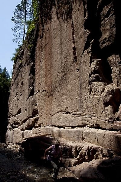 Geoparc Bletterbach, big gorge dug in the rock, in Aldein, Bolzano province