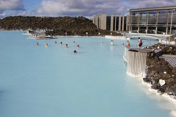 Geothermal factory and swimming pool, Blue Lagoon, Iceland, Polar Regions