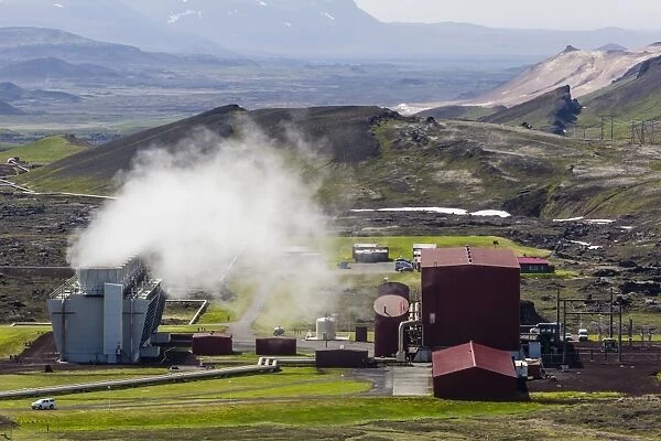 The geothermal Krafla Power Station, largest geothermal power station in Iceland, located near the Krafla Volcano, Iceland, Polar Regions