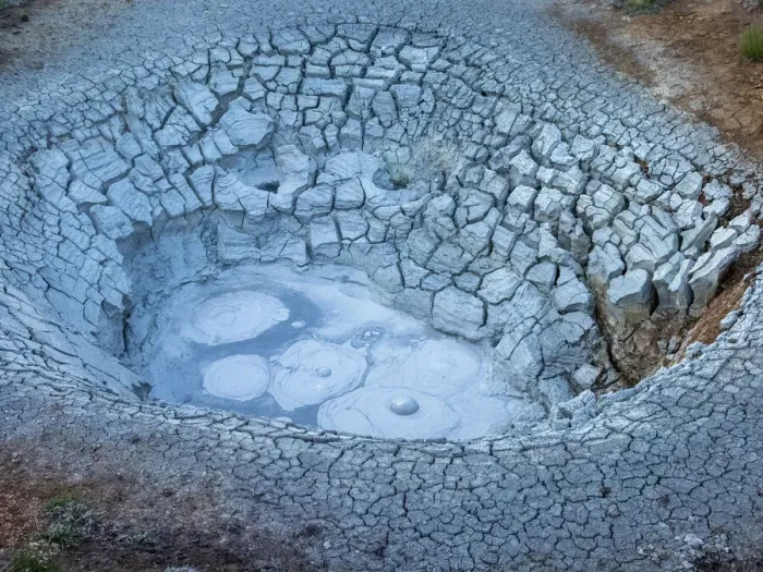 Framed Print : Geothermal mud pots located just outside the town of Husvik on the northern coast of Framed Print : Geothermal mud pots located just outside the town of Husvik on the northern coast of