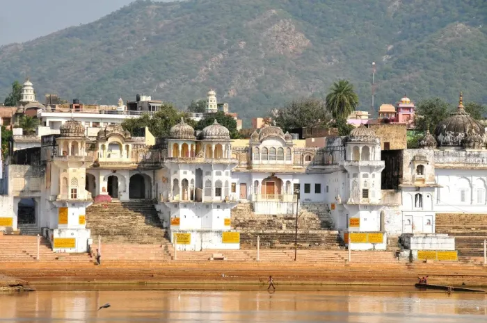 Framed Print : Ghats at Holy Pushkar Lake and old Rajput Palaces, Pushkar, Rajasthan, India, Asia Framed Print : Ghats at Holy Pushkar Lake and old Rajput Palaces, Pushkar, Rajasthan, India, Asia