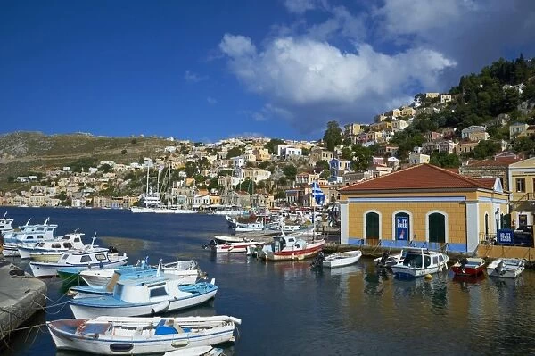 Gialos harbour, Symi island, Dodecanese, Greek Islands, Greece, Europe