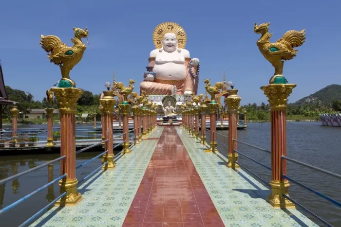 Framed Print : Giant Buddha image at Wat Plai Laem on the North East coast of Koh Samui, Thailand, Southeast Asia, Asia