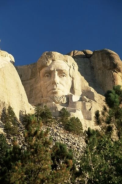 The giant head of President Abraham Lincoln