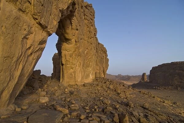 Giant rock arch in the region of Tasset, 250 km north of Djanet, Southern Algeria